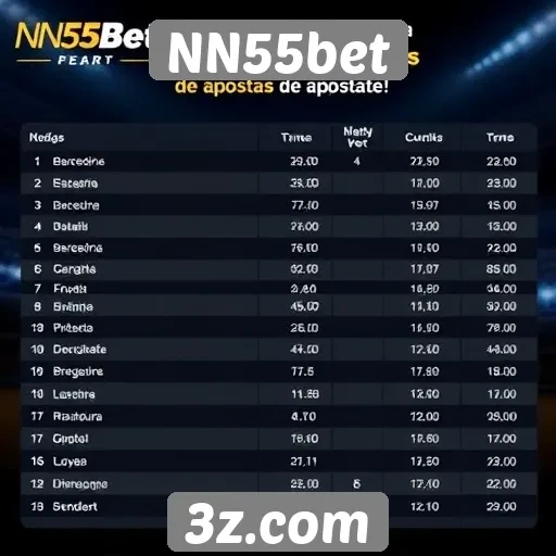 Comparação de odds entre NN55bet e concorrentes